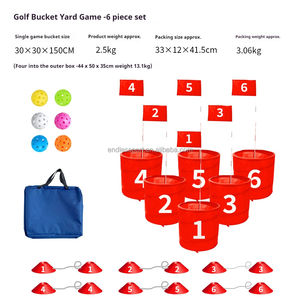 गोल्फ बाल्टी यार्ड खेल वयस्कों के लिए परिवार के बच्चों के लिए पोर्टेबल 6-होल गोल्फ कोर्स - Product Image 2