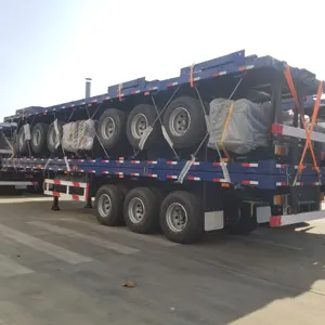 JT 3 4 Axles 20ft 40ft 45ft Flat Bed Trailers Flatbed Semi TraileContainer R Flatbed Container Transport Semi Truck Trailer