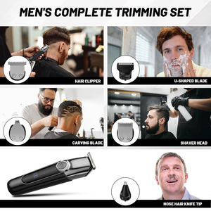 Râu Tông đơ cho nam giới 5 trong 1 tóc Cắt Kit chính xác không dây chải chuốt Kit không thấm nước IPX6 cho râu tóc mũi lá dao cạo - Product Image 6