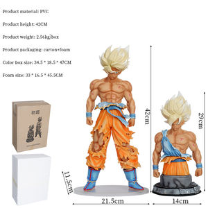 Figura de Doble Cuerpo Dañado en Batalla de Super Saiyan Goku DBZ, Anime Japonés, Bolas de Dragón, Regalo Coleccionable Hecho de PVC, 42cm - Product Image 2