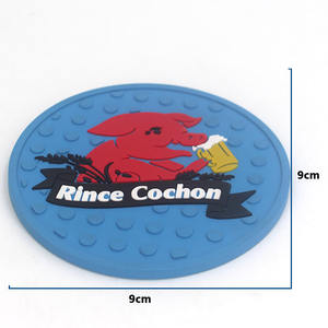 Venta caliente Fabricación de alta calidad Rince Cochon PVC patrón de dibujos animados posavasos de un solo lado belga fuerte <span class=keywords><strong>Ale</strong></span> 2D suave PVC taza Mat - Product Image 2