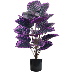 Yopin-5131 vendita calda artificiale <span class=keywords><strong>viola</strong></span> nero <span class=keywords><strong>viola</strong></span> fiori di piante in vaso come festa festa albero Bonsai di natale di Halloween - Product Image 4