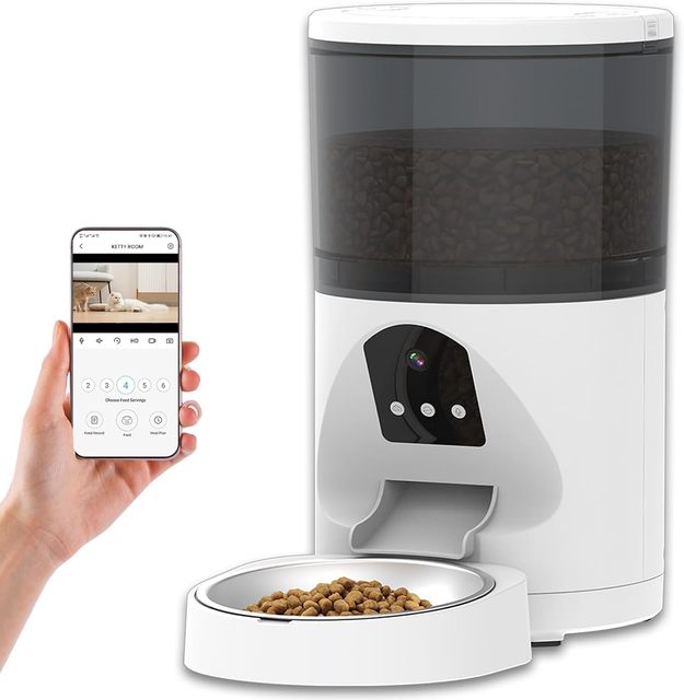 Dog Cat Feeder Camera HD Video Night Vision Pet Food Dispenser with APP Control Auto Pet Feeder Camera  for Cat Dog Pet