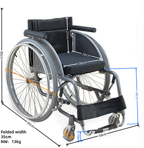 Racing & bóng rổ xe lăn siêu nhẹ nhôm thể thao Xe lăn cho người khuyết tật Bán buôn giá rẻ - Product Image 2