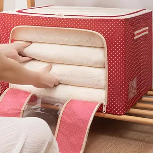 66L стальная рама складной одеяло для уборки Одежда Домашняя одежда ящик для хранения пылезащитный одеяло для хранения гардероба организовать