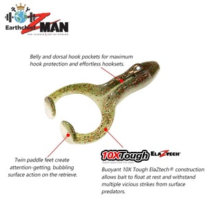 <span class=keywords><strong>ZMAN</strong></span> Floating Frog Thunder Frog Beats Black Thunder Forte Float Soft Sub-Bait Fake Bait - Product Image 3