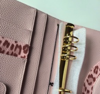 Nueva Cartera Organizadora de Piel Sintética con Diseño Festoneado y Estampado de Leopardo, A6/A7, con Libreta de Hojas Sueltas para Regalo