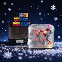 Jouet sensoriel anti-stress en forme de cube transparent, 5,5 cm, en TPR, super solide, non toxique, amusant, avec paillettes colorées