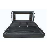 Boîtier en plastique PE de qualité, boîtier à outils 2U 3U 4U 5U 6U, couvercle à clapet, empilable, DJ, amplificateur réglable, porte coulissante, rack, flight case pour audio