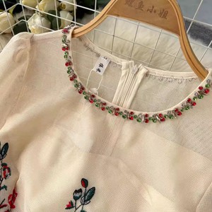 Gaun Lengan Panjang Bordir Jala Berhias Manik-Manik <span class=keywords><strong>M</strong></span>-XL Heavy Industry untuk Wanita, Gaun Elegan Mewah Terbaru Musim Gugur - Product Image 3