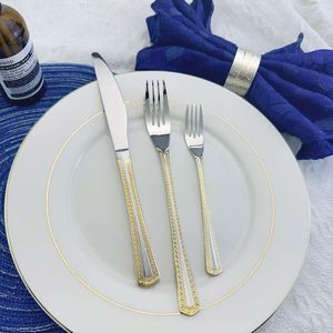 MYD, королевские Позолоченные куверты из нержавеющей стали, лидер продаж, нож в стиле Ближнего Востока, вилка, ложка, набор столовых приборов для свадьбы - Product Image 6