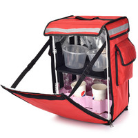 Isolierter Essenslieferungs-Rucksack Mahlzeiten-Tragetasche Geräte-Reinigungstasche Großvolumige Pizzabox XZC-6001 >6L