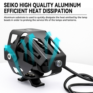 Faro auxiliar LED U7 <span class=keywords><strong>Mini</strong></span> para motocicleta JHS Halo Laser Devil Eye con ojos de ángel, proyector de luz antiniebla para motocicleta - Product Image 4