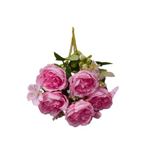 Yixuan - Ramo de Peonías de 5 Cabezas Estilo Europeo, Flores de Seda para Decoración de Bodas, Arreglo Floral de Rosas Artificiales Realistas - Product Image 2