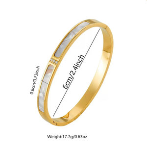สร้อยข้อมือและกำไลแฟชั่นสแตนเลสสตีล 316L กันน้ำ ป้องกันการหมอง ชุบทอง 14K 18K ดีไซน์เนอร์ สำหรับผู้หญิง - Product Image 6
