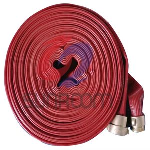 خرطوم تصريف PVC عالي الضغط من إنتريبرايزز، أحمر اللون، 1-1/2 بوصة × 25 قدم، 150 رطل لكل بوصة مربعة، وصلات ذكر وأنثى، مصنوع بالحقن - Product Image 1