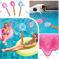 6 Ballons Géants Gonflables en Forme de Donut de 33 Pouces, Décoration de Fête d'Anniversaire Thème Bonbons, Accessoire Sucette en Forme de Donut, Nouveauté en Plastique pour Fête