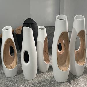 Fabrieks prijs lichtgewicht matte hoge vezel grote Europese design handgesneden klassieke milieuvriendelijke buiten bloempotten plantenbakken - Product Image 6