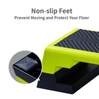 Stepper aérobie avec logo personnalisé, banc de fitness, planche d'exercice 100% naturelle, réglable et antidérapante.