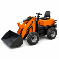 Pengiriman Cepat Mini Skid Steer Loader Listrik Bertenaga, Mini Loader Pertanian Roda Kuat Harga Terjangkau Dengan Perlengkapan Lengkap
