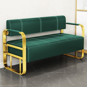 Sofá de espera, banco largo, sofá sencillo y moderno para salón de belleza, silla de espera de acero inoxidable para peluquería - Product Image 4