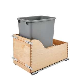 Organisateur de poubelle pour armoire de cuisine en bois contemporain avec bac de rangement - Product Image 1