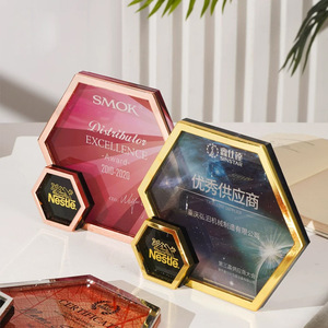 Custom Diamond Crystal <b>Trophy</b> Geometric Design Laser Engraved Digital Printing Award Souvenirs White Crystal <b>Plaque</b> - Product Image 5