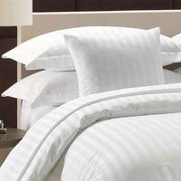 Draps de lit d'hôtel OEM d'usine, taille king queen, 100% coton, draps de lit rayés de 1 cm 3 cm, ensemble de draps de lit blancs de luxe