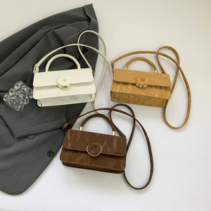 Sac carré en cuir PU pour femme, style minimaliste français, avec poignée supérieure, pour le quotidien, les voyages et les tenues décontractées, sac à bandoulière, vente en gros - Product Image 2