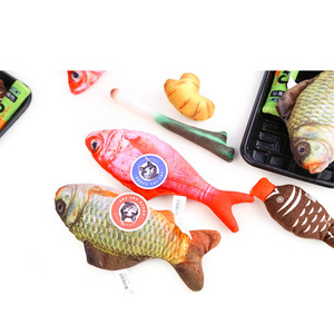 Encantadores peces artificiales de lujo ecológicos, juguetes de peluche para gatos, cachorros y perros, cojín divertido para dormir con hierba gatera verde menta - Product Image 5