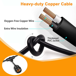 10m 15m 48ft thời tiết linh hoạt chuỗi treo cố định ổ cắm hoàn hảo Chuỗi đèn LED dây đèn ngoài trời không thấm nước 100ft - Product Image 6