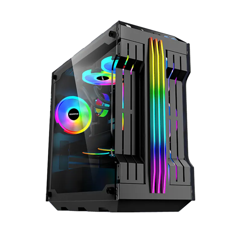 Hot RGB Gamer กระจกนิรภัยด้านข้างตู้เดสก์ท็อปตู้น้ำเย็นเคสเล่นเกมคอมพิวเตอร์