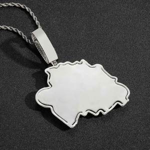 จี้สร้อยคอแบบฮิปฮอป JUXIN ประดับเพชร CZ ทรงบาแก็ตต์ ตัวอักษร BREAD GANG สั่งทำได้ - Product Image 5