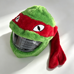 Housse de casque en peluche tortue verte, housse de casque de moto à enfiler, décoration de casque, anti-poussière et résistante aux rayures - Product Image 1