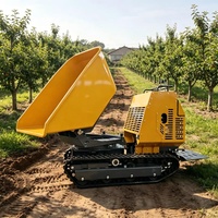 KC-1200 Handgeführter Hydraulischer Raupendumper 1200kg mit Drehbarem Trichter Mini-Raupentransporter