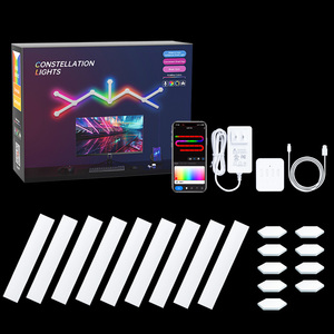 Iluminación LED de diseño moderno para dormitorio, aplicación de música, juegos de ritmo, voz y Control remoto, tonos blancos y negros, decoración de habitación DIY - Product Image 4