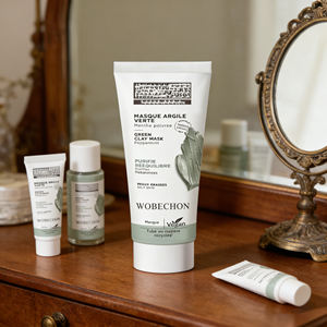 Masque en gel d'<span class=keywords><strong>argile</strong></span> <span class=keywords><strong>verte</strong></span> bio vegan à l'huile de menthe poivrée, contrôle du sébum, nettoyage en profondeur, minimisation des pores, hydratant pour peaux grasses sujettes à l'acné - Product Image 2