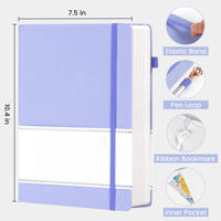 Carnet en cuir rigide personnalisé avec monogramme, format A5, papier ligné épais, reliure cousue, cadeau pour