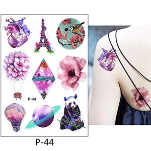 Retour violet-rouge CMJN <span class=keywords><strong>tatouage</strong></span> temporaire personnalisé étanche bras jambe autocollants fleurs oiseau loup renard <span class=keywords><strong>Animal</strong></span> pour femmes fille Art corporel - Product Image 5