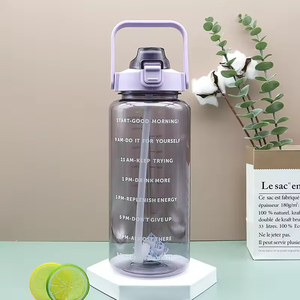 Wholesale 2l Botella De Agua Bpa Free Sport Clear <b>Plastic</b> Motivational Water Bottles With Time Marker and Straw - Product Image 3