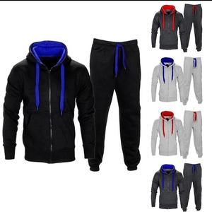 Ensemble de survêtements à capuche pour hommes, fermeture éclair intégrale, haute qualité, manches longues, prix bon marché, ensembles de survêtements d'entraînement et de jogging en coton personnalisés pour hommes - Product Image 5