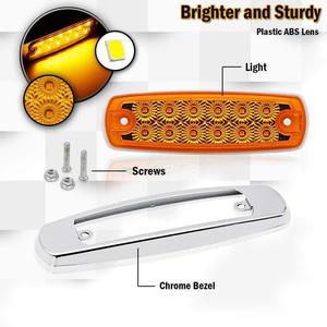 6.4 pouces 12 LED <span class=keywords><strong>feu</strong></span> arrière de marqueur latéral tourner ambre rouge <span class=keywords><strong>feu</strong></span> de dégagement de signal de stationnement 12V pour <span class=keywords><strong>remorque</strong></span> camion camion UTE RV pick-up - Product Image 3