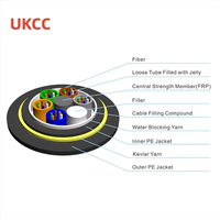 Kabel Serat Optik Udara UKCC ADSS 48 Core G652D Single Mode 200m Span Aramid Yarn IEC ITU-T