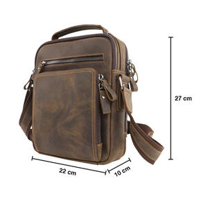 Bolso Bandolera de Cuero Crazy Horse Andong para Hombre, Bolso Mensajero Casual Retro Multifuncional para Trabajo - Product Image 3