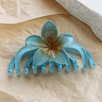 Pinces à cheveux de haute qualité à motif dégradé de fleurs de frangipanier, pinces requin tendance pour femmes, accessoires de mode pour cheveux, vente en gros transfrontalière
