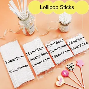 100pcs 8/10/15/20cm trắng giấy Lollipop Gậy cho sô cô la Kẹo gậy bánh <span class=keywords><strong>Pop</strong></span> gậy - Product Image 4