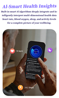 Bracelet intelligent de suivi de santé VY28C sans écran avec analyse IA, étanche 5ATM, suivi de la fréquence cardiaque, de la variabilité de la fréquence cardiaque, des calories, de l'exercice, du sommeil et de l'activité sportive