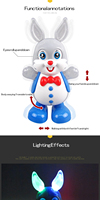 Vente directe d'usine jouets électriques pour enfants, jouets de lapin dansant avec lumières et musique peuvent secouer le corps cadeaux pour enfants