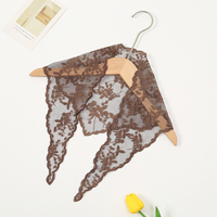 Voile de mariée pour femme, brodé, avec franges, en polyester, en forme de triangle, en dentelle