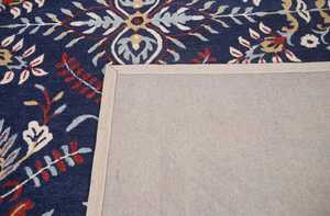 Estilo tradicional Floral Azul marino Sarouk Alfombra de lana hecha a mano Antideslizante Características ecológicas Conjuntos de alfombras de área abstracta - Product Image 3